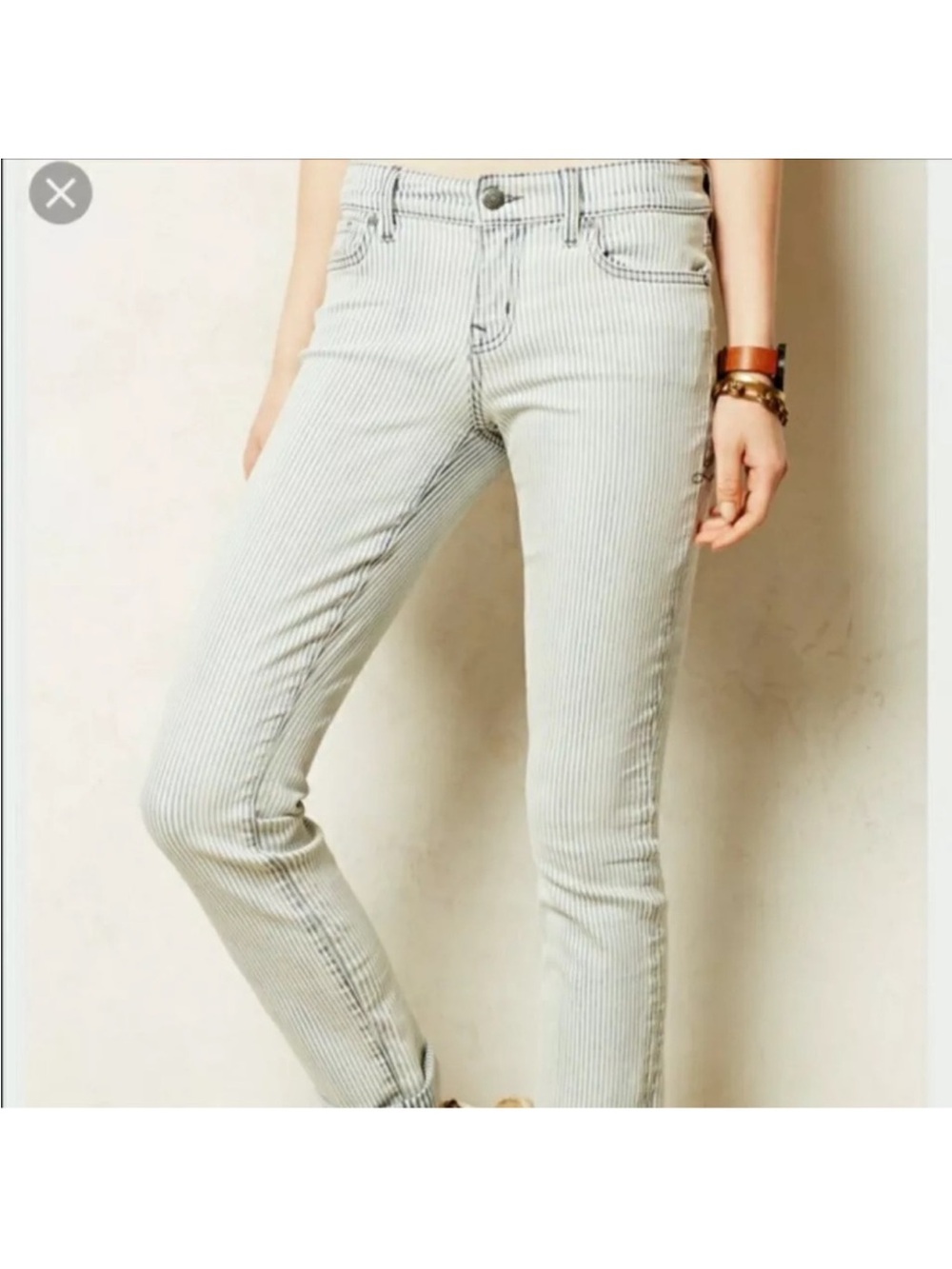 Level 99 Lily Skinny Straight Railroad Stripe Jeans